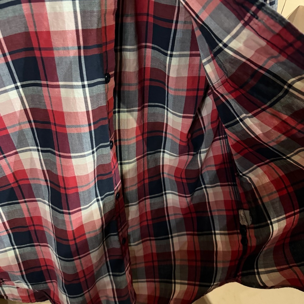 J. Crew RARE Red and Blue Plaid Button Down Shirt! The real DEAL!! ✌️ ❤️ - Picture 5 of 8